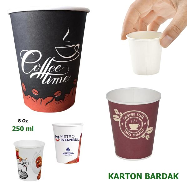 8 Oz - 250 ml - Karton Bardak
