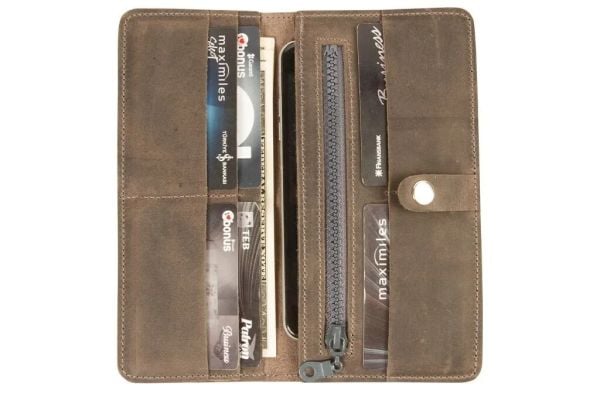 Telefon Bölmeli Deri Cüzdan