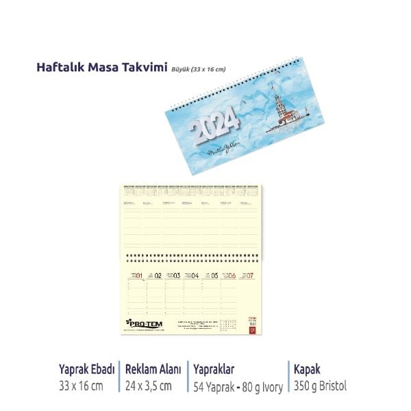 Haftalık Masa Takvimi (Büyük)