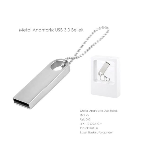 16 GB Metal USB 3.0 Bellek (Anahtarlık)