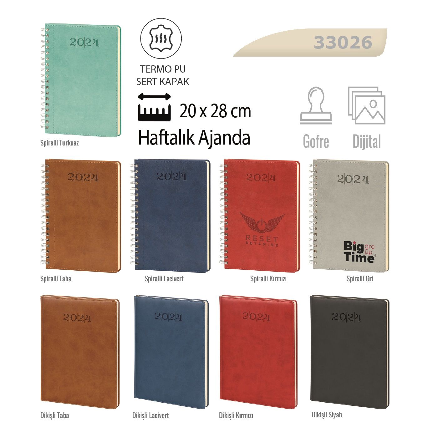 Spiralli & Dikişli Haftalık Ajanda