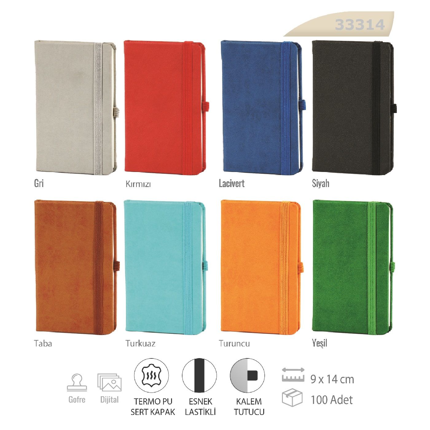 9x14 Sert Kapak Defter