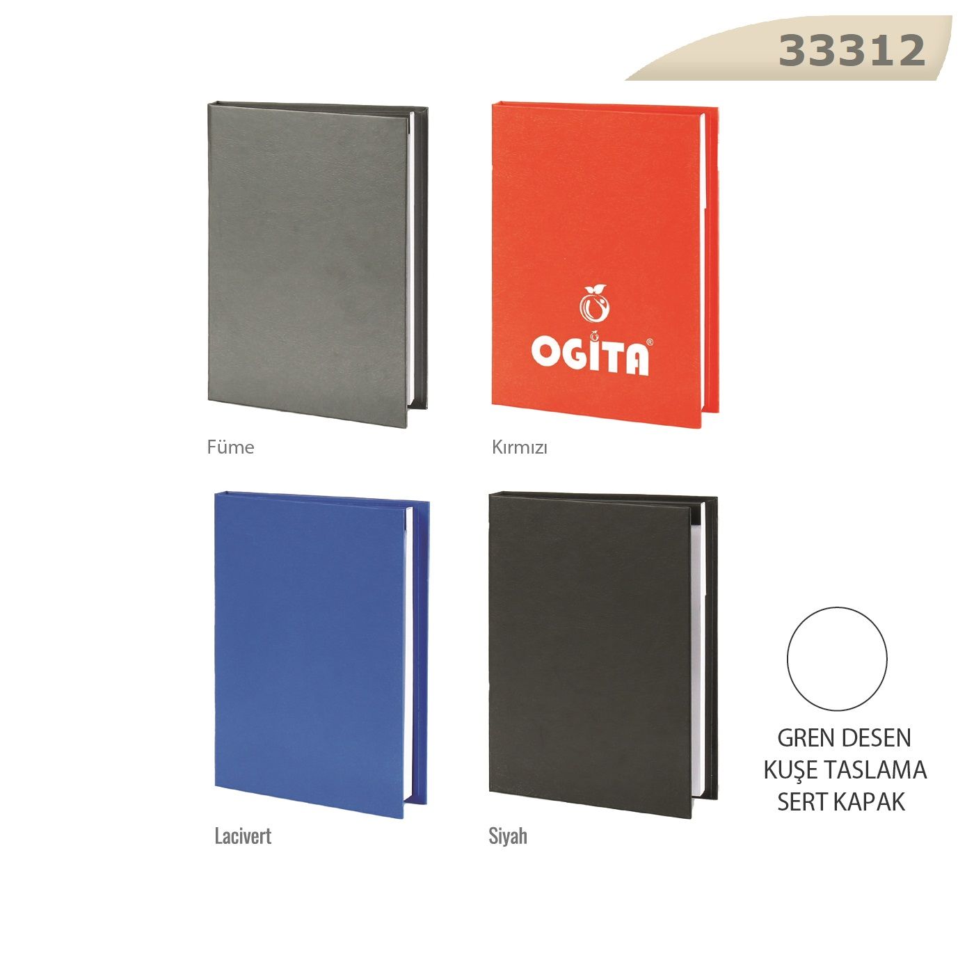 Kuşe Taslama Kapak - Kareli Defter