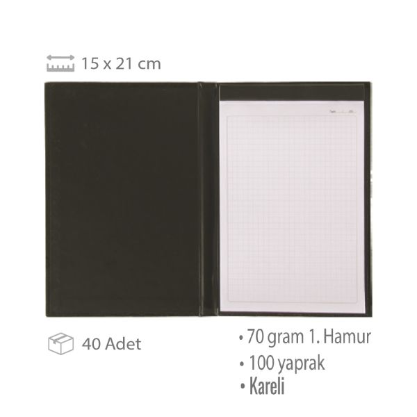 Kuşe Taslama Kapak - Kareli Defter