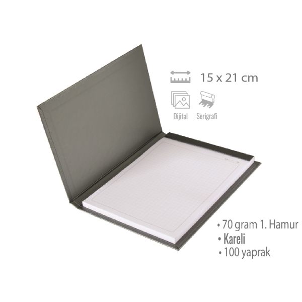 Kuşe Taslama Kapak - Kareli Defter