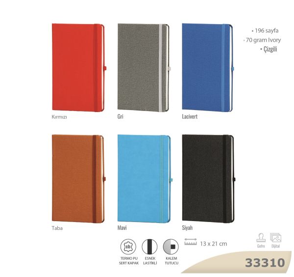 13x21 Sert Kapak Defter