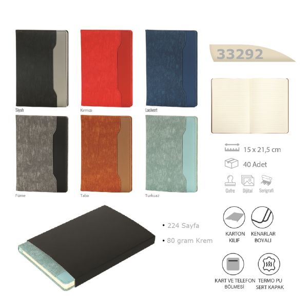 Termo Sert Kapak Defter