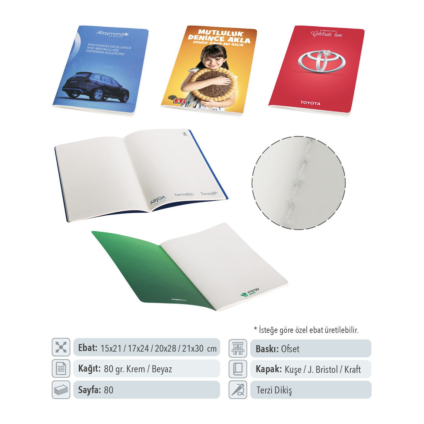 Kuşe Kraft Bristol Defter