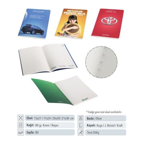 Kuşe Kraft Bristol Defter