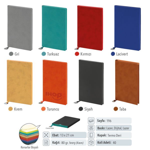 Termo Deri Yumuşak Kapak Tarihsiz Defter