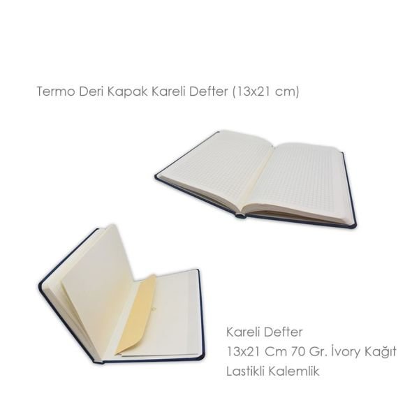 Termo Deri Kapak Kareli Defter