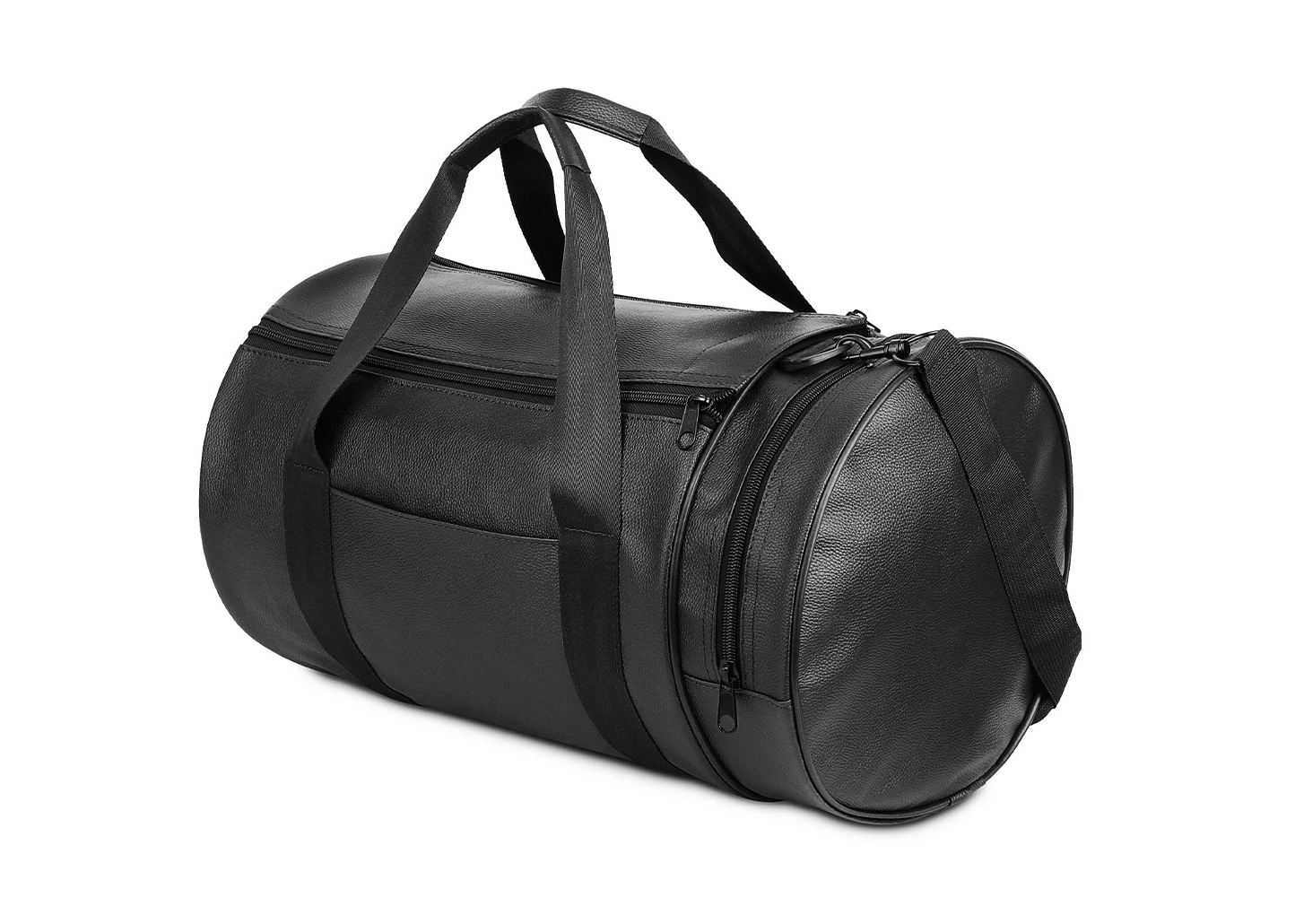 Suni Deri Siyah Seyahat Çantası