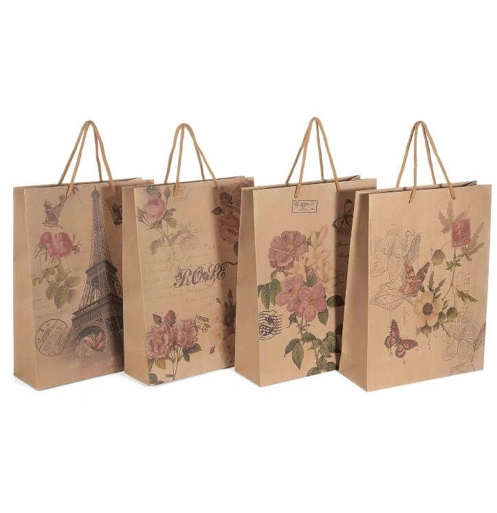 Desenli Karton Çanta