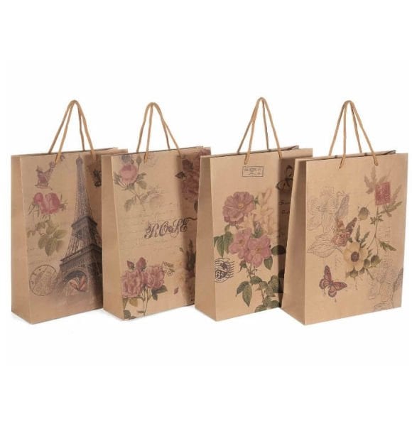 Desenli Karton Çanta