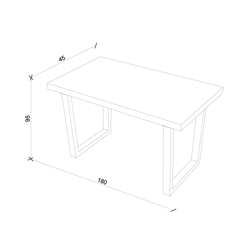 Industrial Solid Oak Table – NEO Series