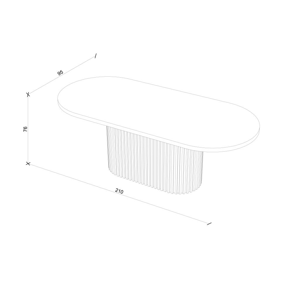 Oval Masif Meşe Masa – DOCIA Serisi Honey