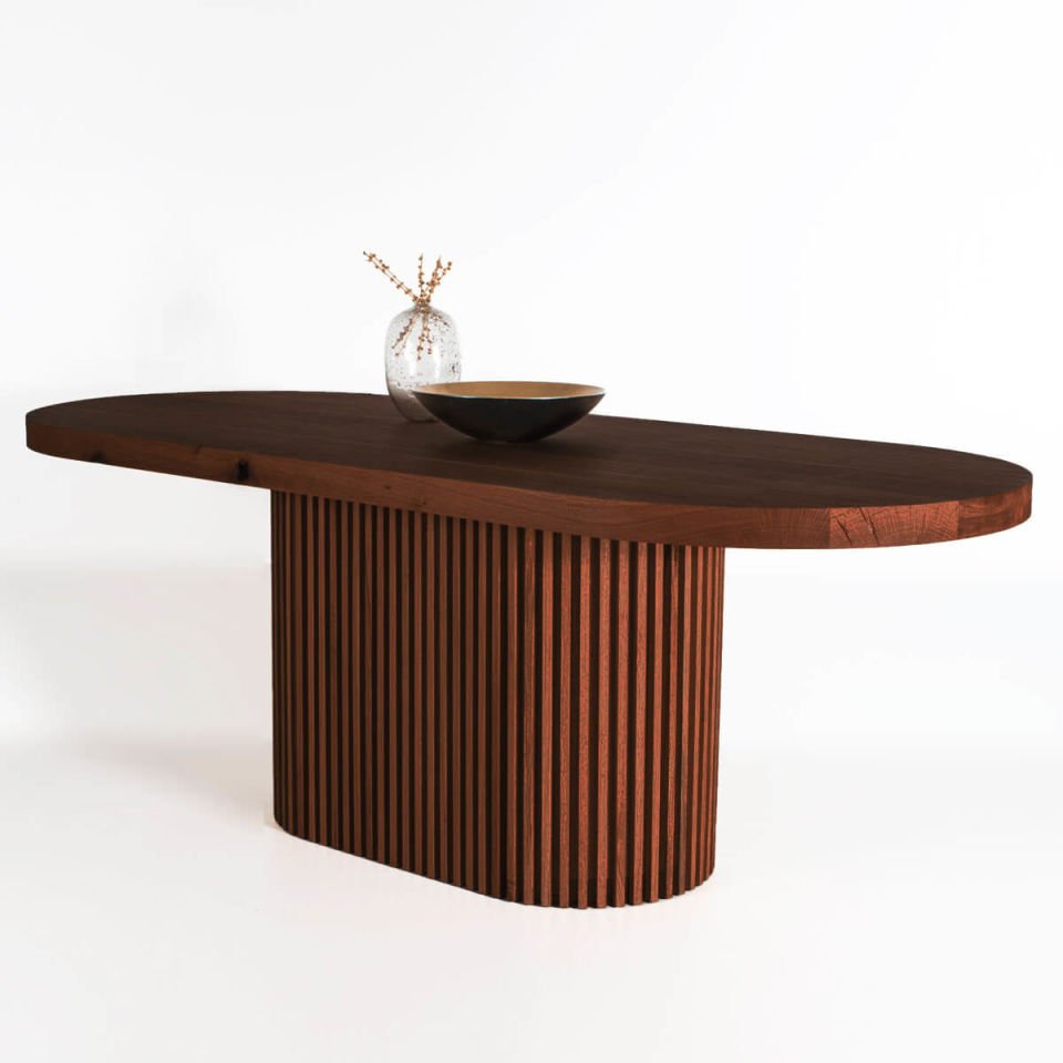 Solid Oak Table with Oval Top – DOCIA Series Forest