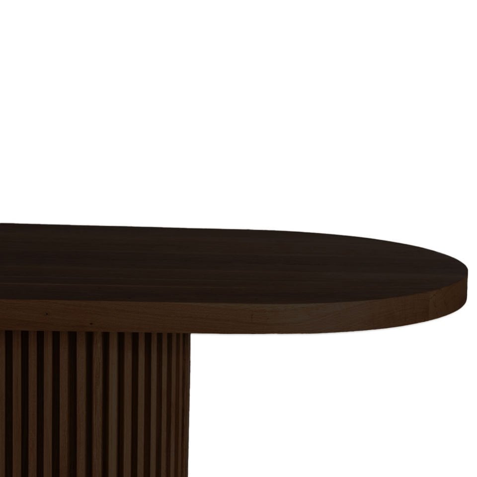 Solid Oak Table with Oval Top – DOCIA Series Dark