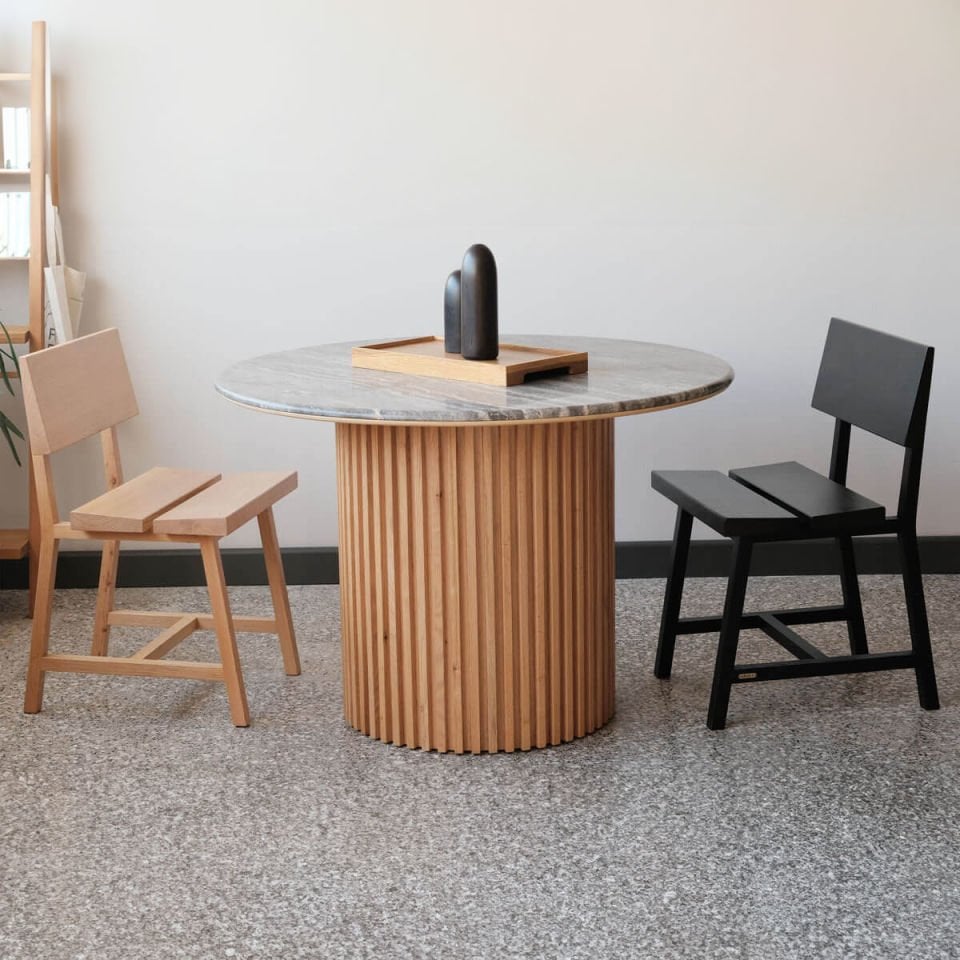 Travertine Round Table – DOCIA Series Raw
