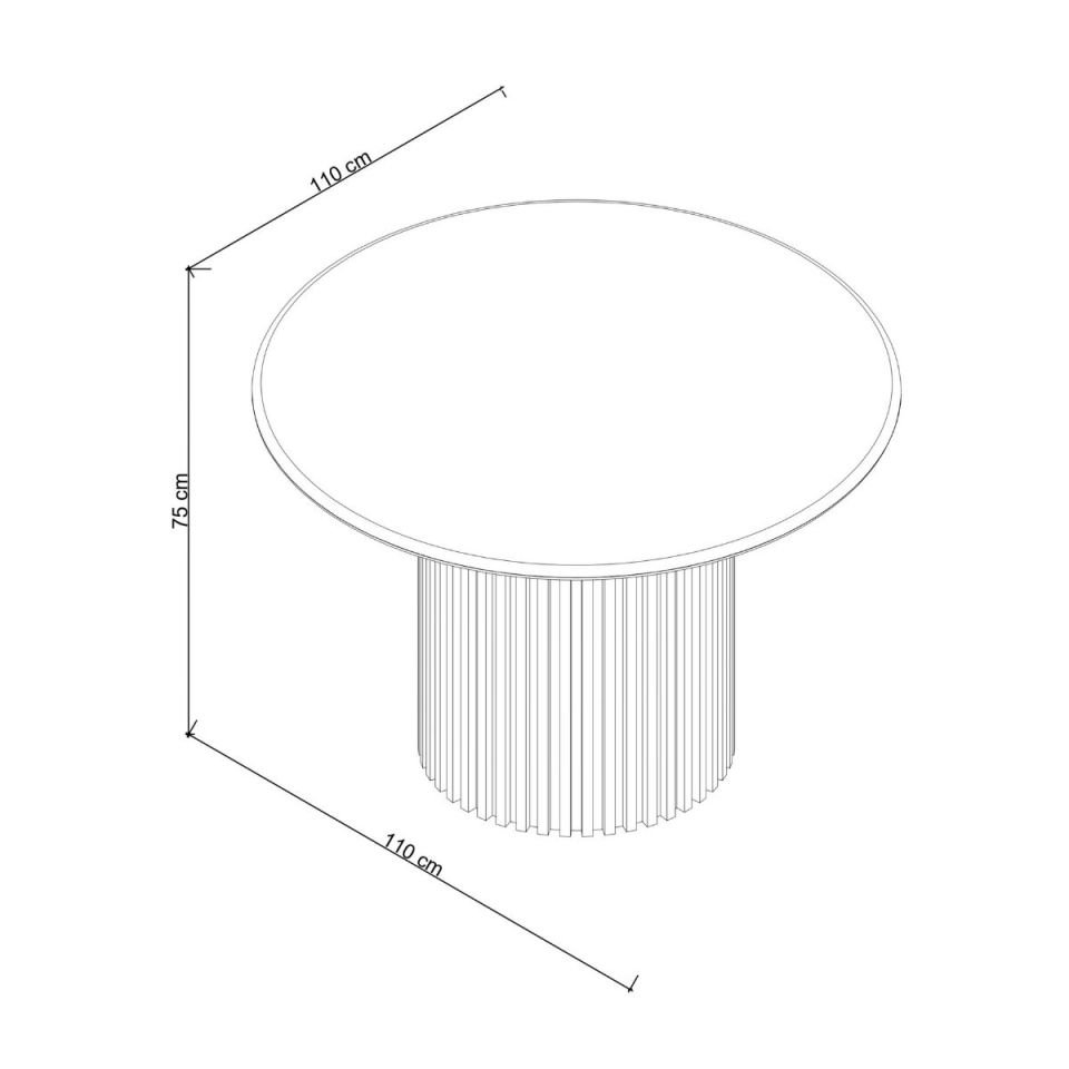 Travertine Round Table – DOCIA Series Honey
