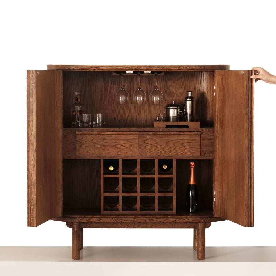 Solid Oak Cabinet – DOCIA MAHZEN Series Bar, Drink and Cocktail Cabinet Forest