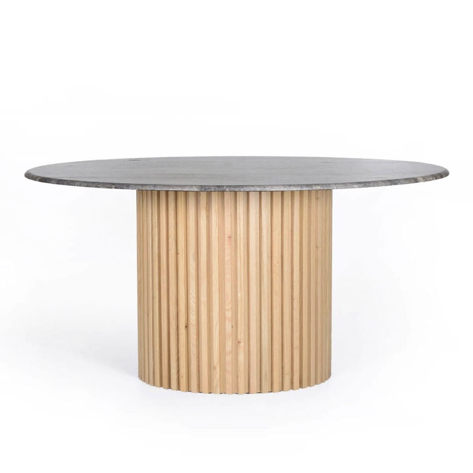 Travertine Large Round Table – DOCIA Series Raw
