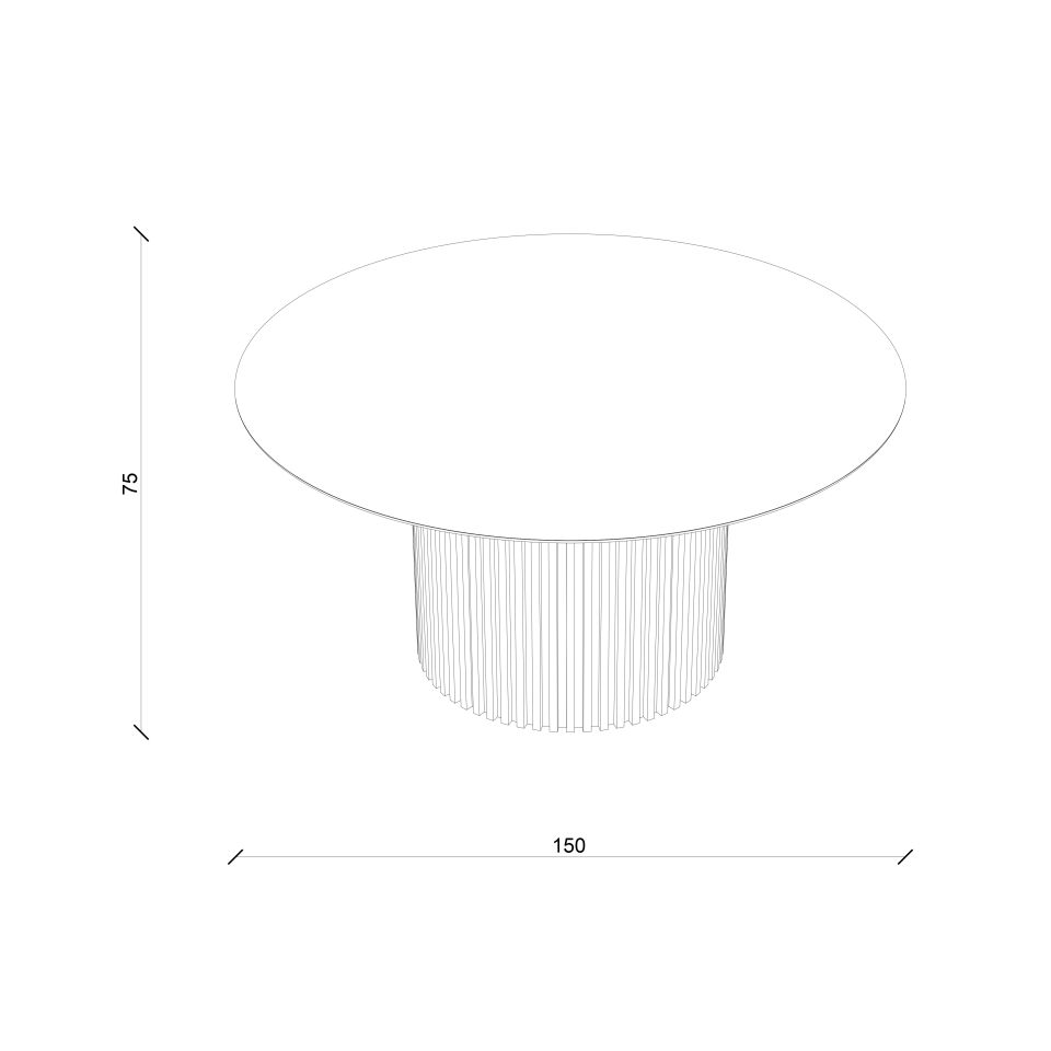 Travertine Large Round Table – DOCIA Series Honey