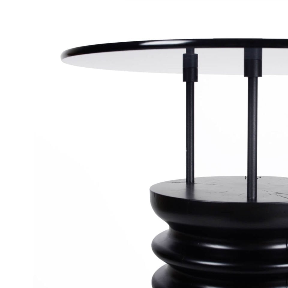 Round Glass, Cedar Center Table – SOFRA Series