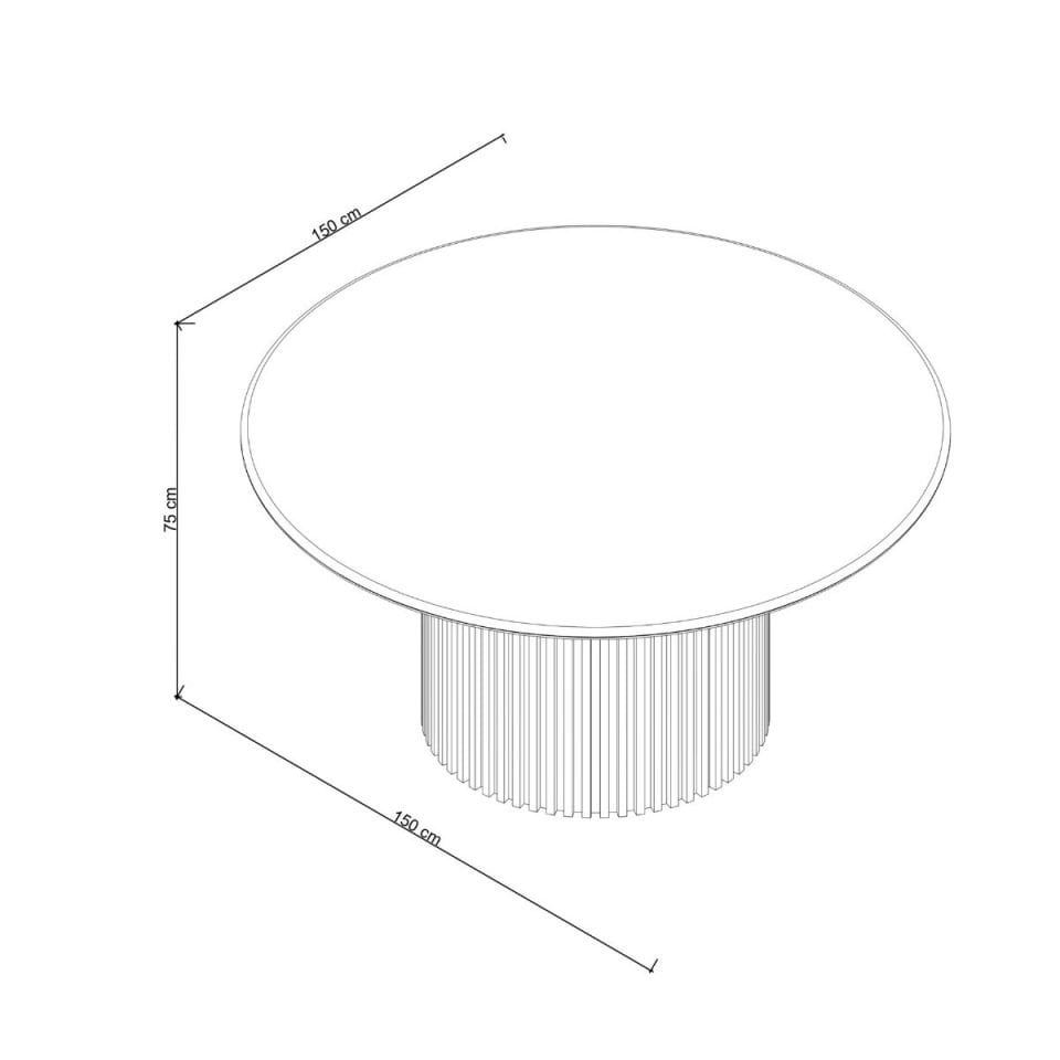 Travertine Large Round Table – DOCIA Series Forest
