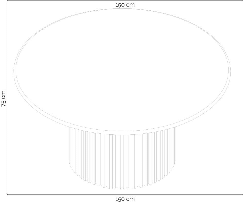 Travertine Large Round Table – DOCIA Series Forest