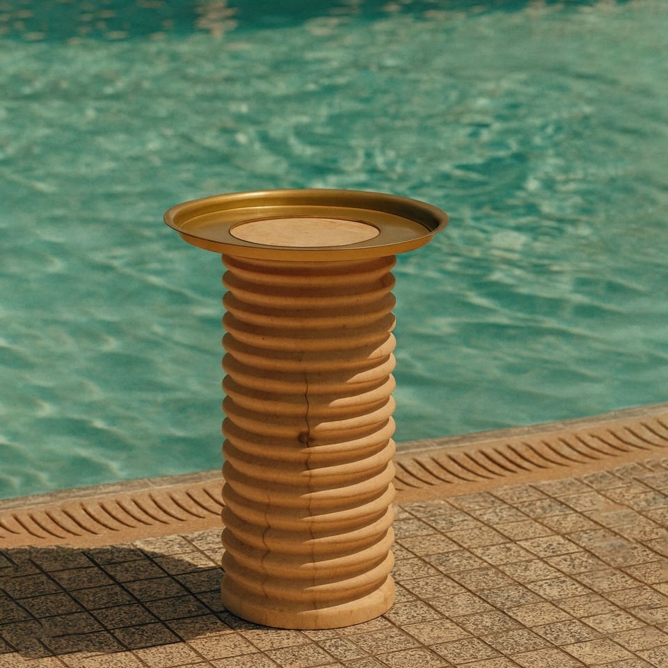 Gold Rengi Sedir Yan Sehpa – SOFRA Serisi