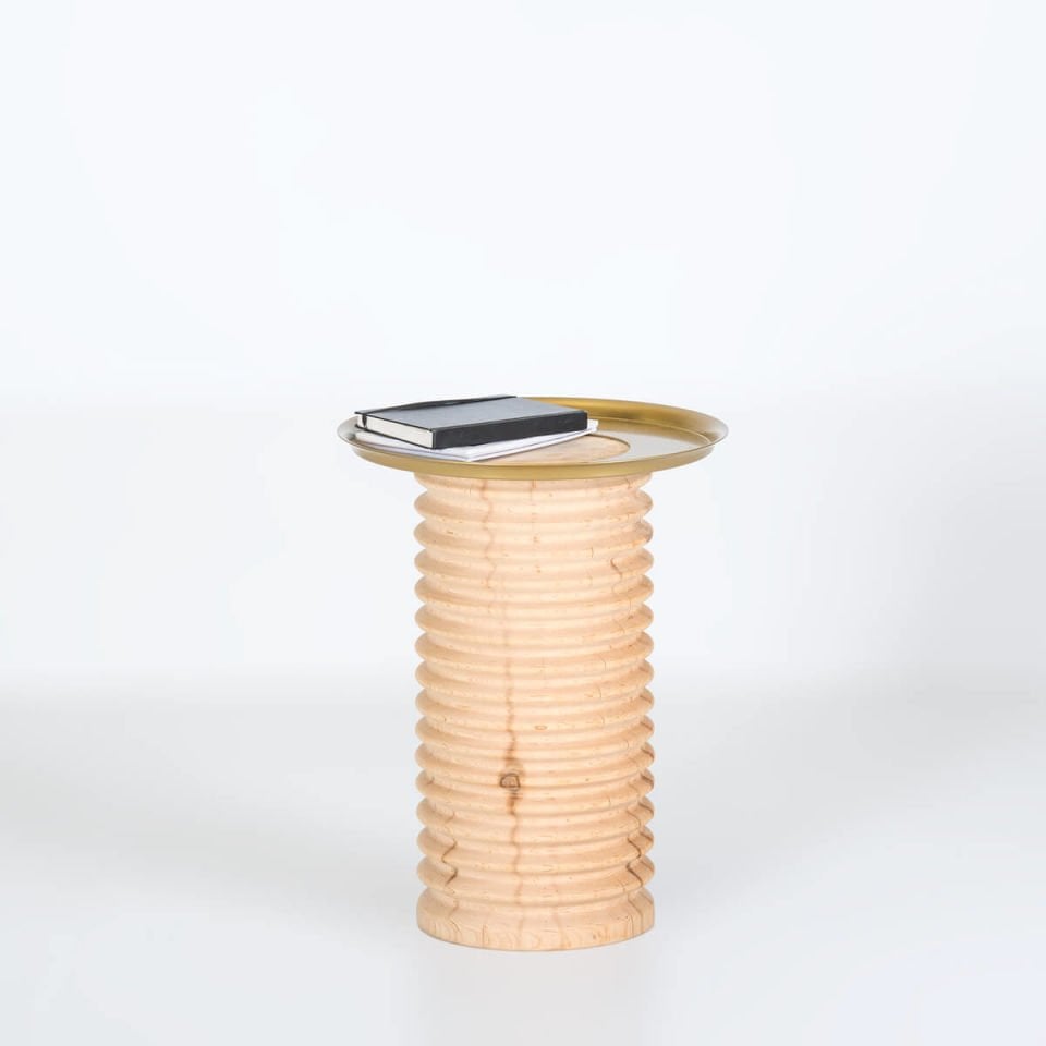 Gold Color Cedar Side Table – SOFRA Series