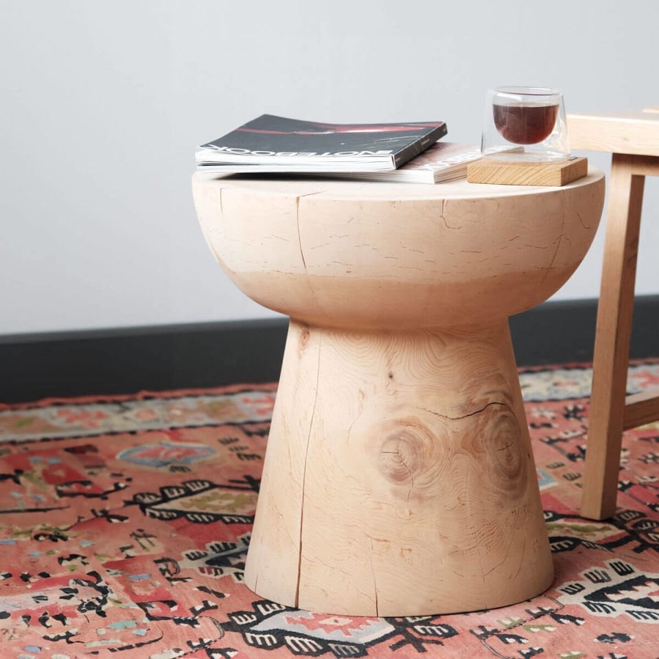 Cedar Block Wood Coffee Table / Stool – BUKA