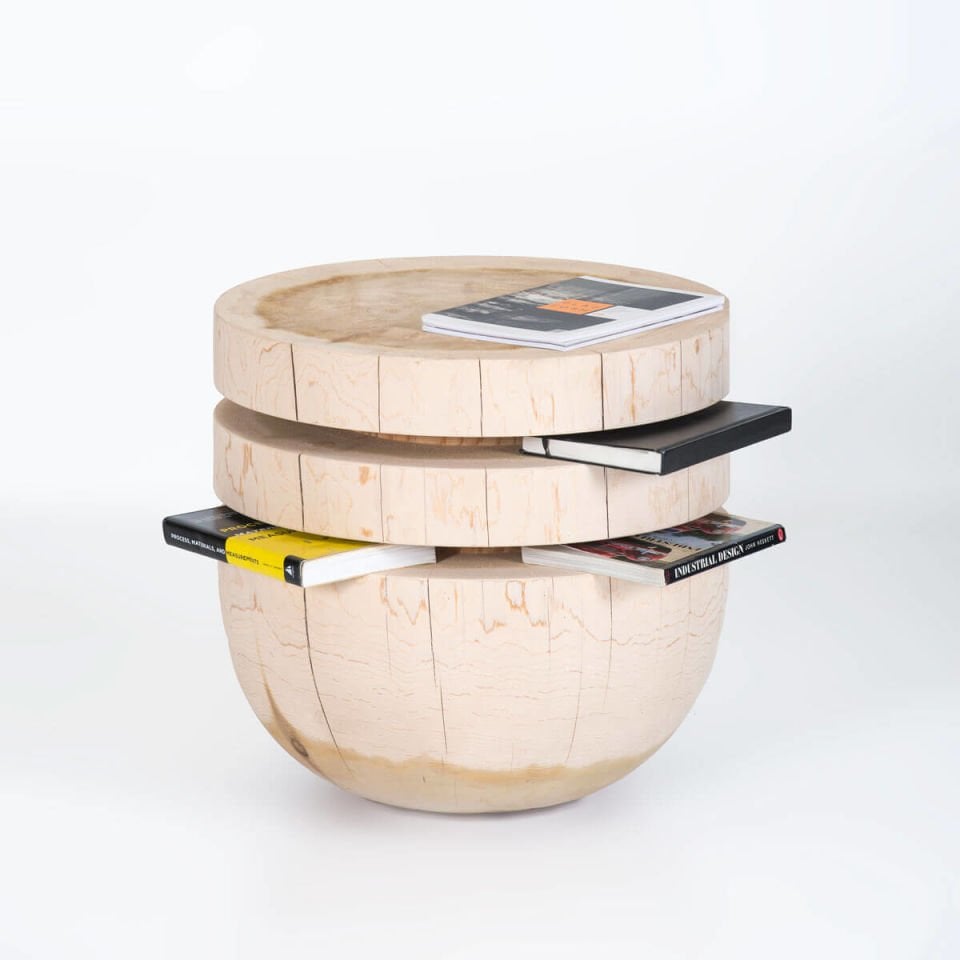 Cedar Block Wood Coffee Table / Stool – BOOKWORM