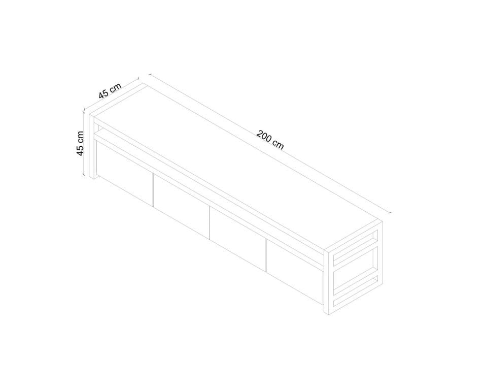 Solid Oak Industrial TV Unit – NEO Series
