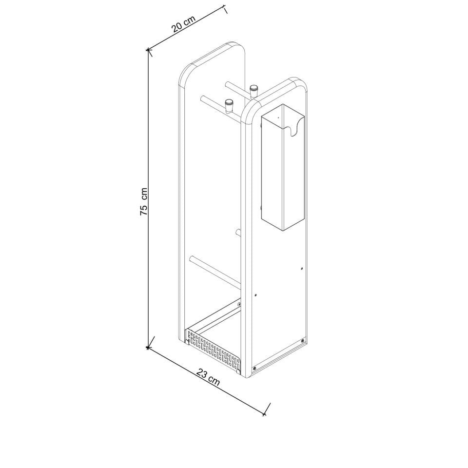Solid Oak Umbrella Stand - HOL Series, Chrome Detailed Dark