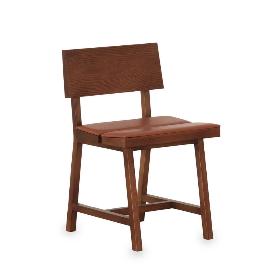 PI Solid Oak Chair - Backrest and Upholstered Konfor Forest