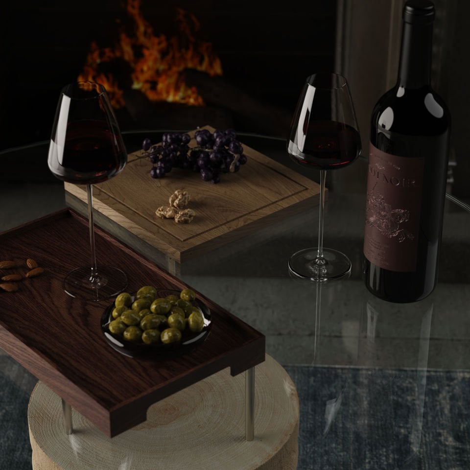 Oak Serving Board – BORDER Series, Square