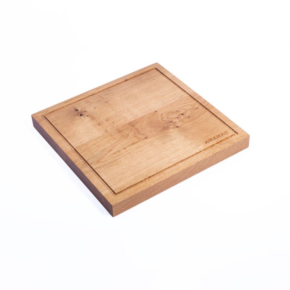 Meşe Sunum Tahtası – BORDER Serisi, Kare