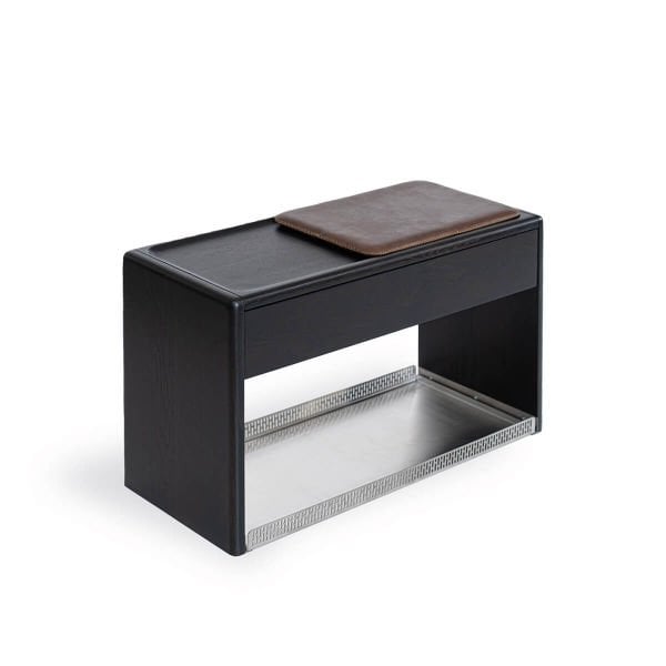 Drawer, Leather Cushion, Oak Bench – HOL Series Dark