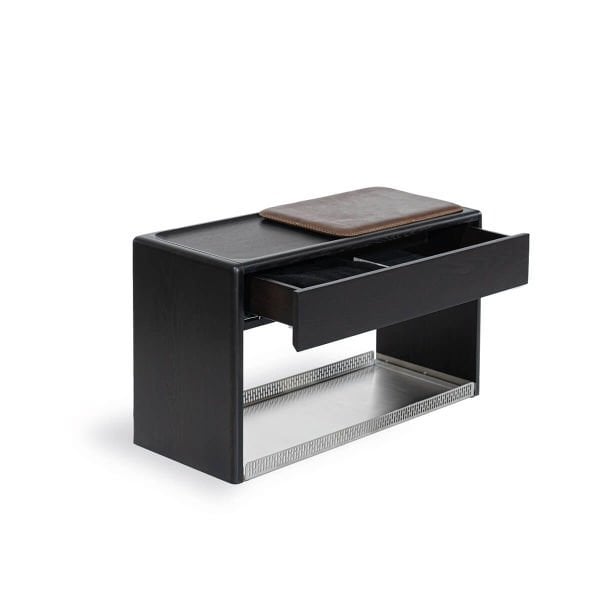 Oak Bench with Drawers, Leather Cushions – HOL Series
