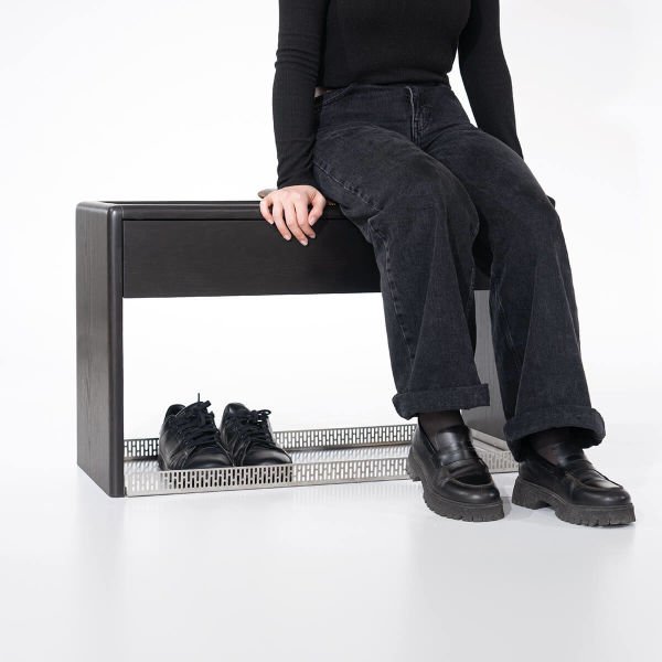 Oak Bench with Drawers, Leather Cushions – HOL Series