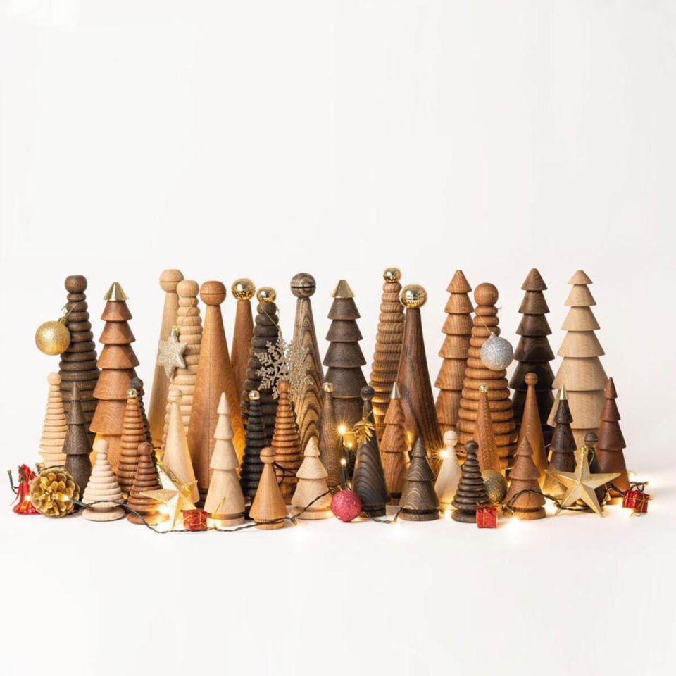 Ahşap Yılbaşı Ağacı CEDAR – Bronz Başlıklı Sedir, Büyük Boy