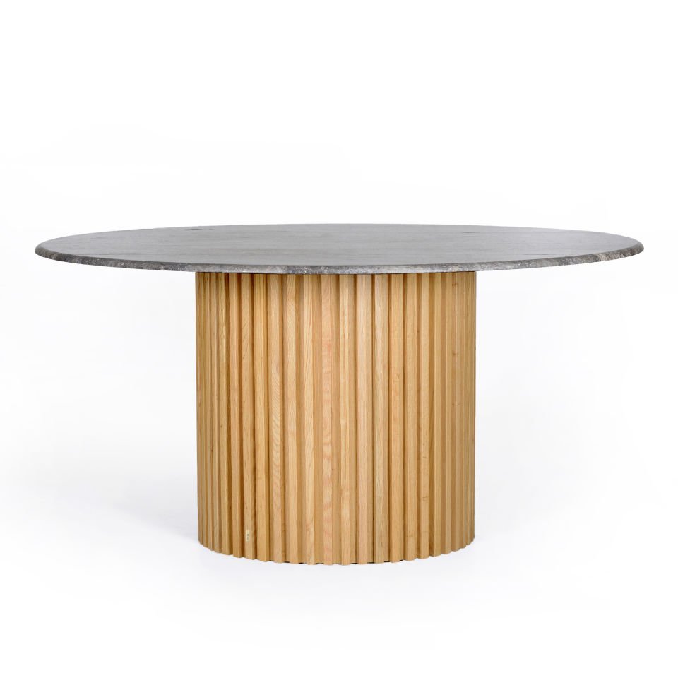 Travertine Large Round Table – DOCIA Series