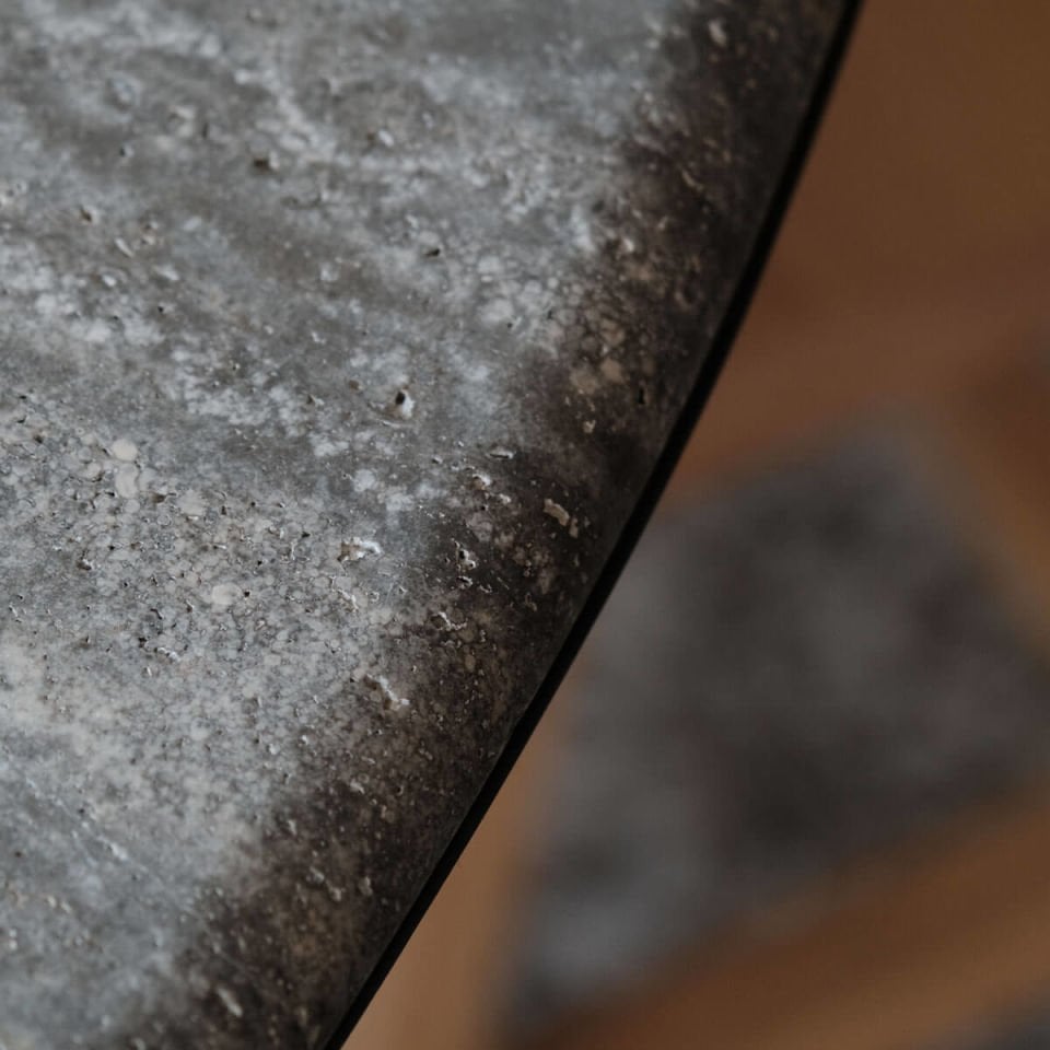 Travertine Large Round Table – DOCIA Series