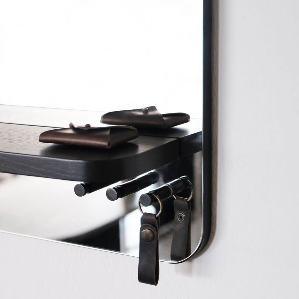 Mirror with Shelf – Rectangle, Oak