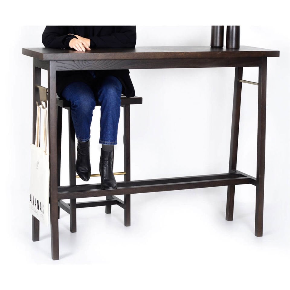 Solid Oak Bar Table – PI Series Dark