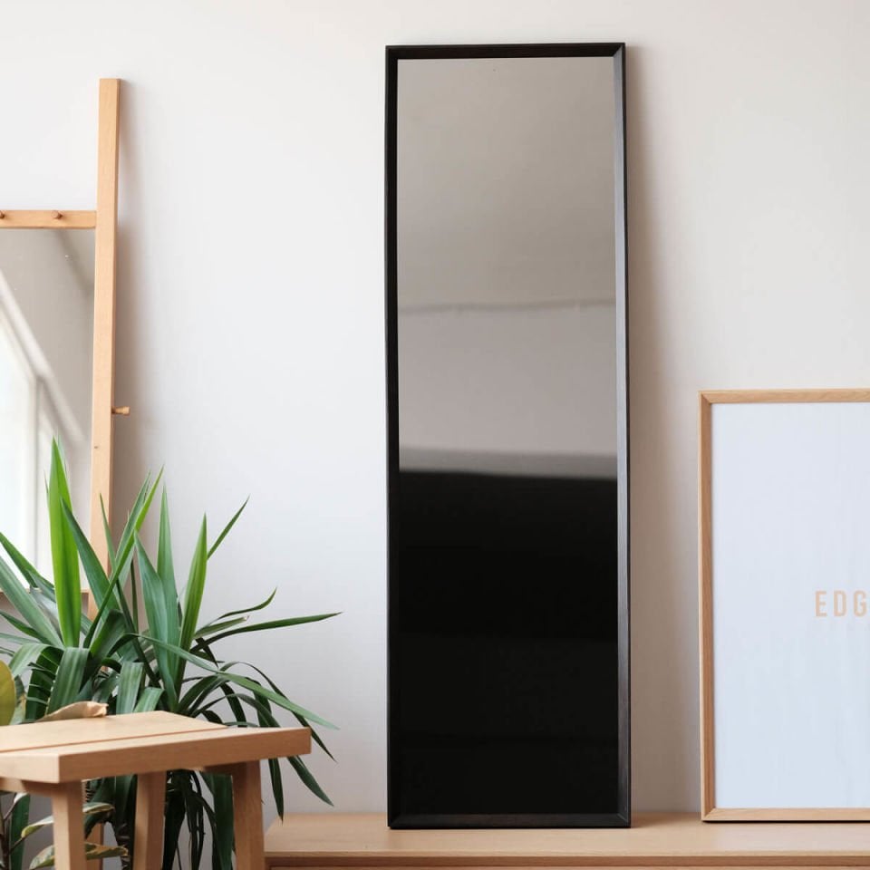 Wooden Framed Smoked Mirror, Long – REGULAR Series Dark