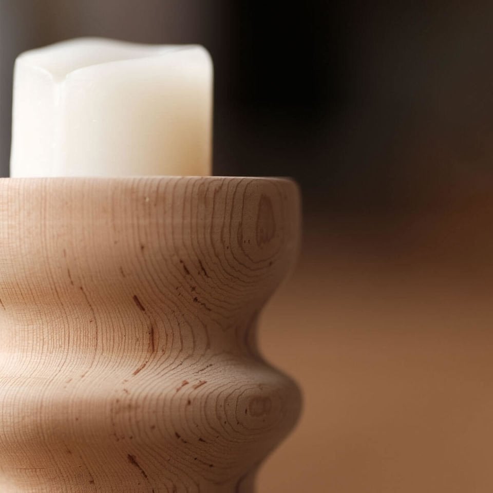 Ahşap Mumluk Seti - SOFRA Serisi, Orta Boy