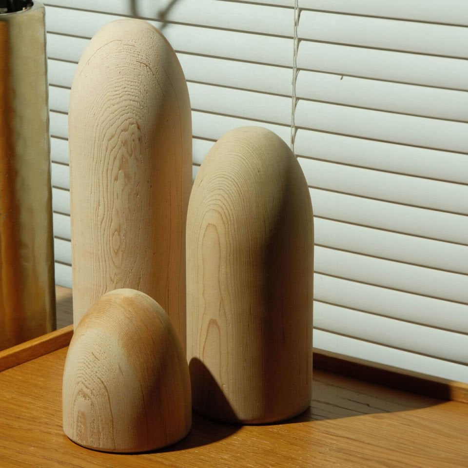 Solid Wood Paperweight / Decorative Object - BULLET Series, Cedar, Medium Size